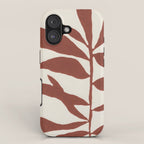 Linocut Branch #3 / Saffron Red iPhone Case Gallery Image 1