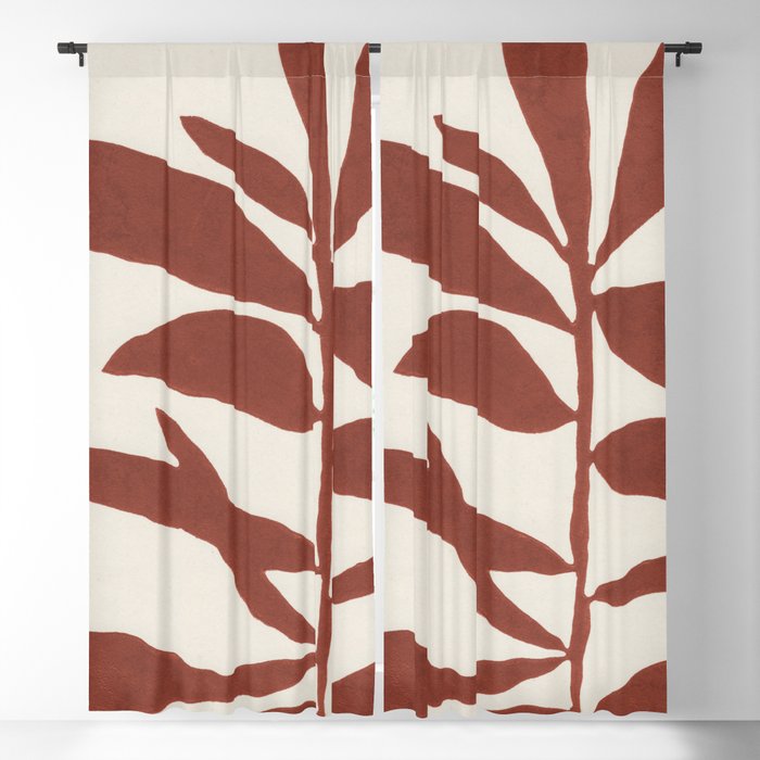 Linocut Branch #3 / Saffron Red Window Curtain Gallery Image 5