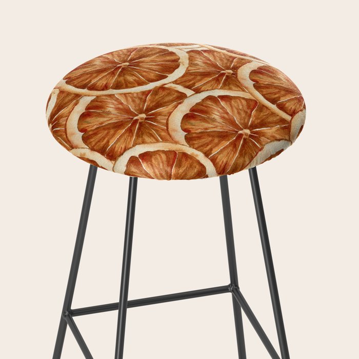 Watercolor, Festive Oranges Stool Gallery Image 2