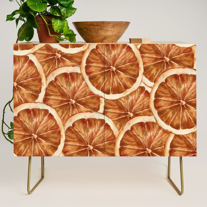 Watercolor, Festive Oranges Credenza Gallery Image 1