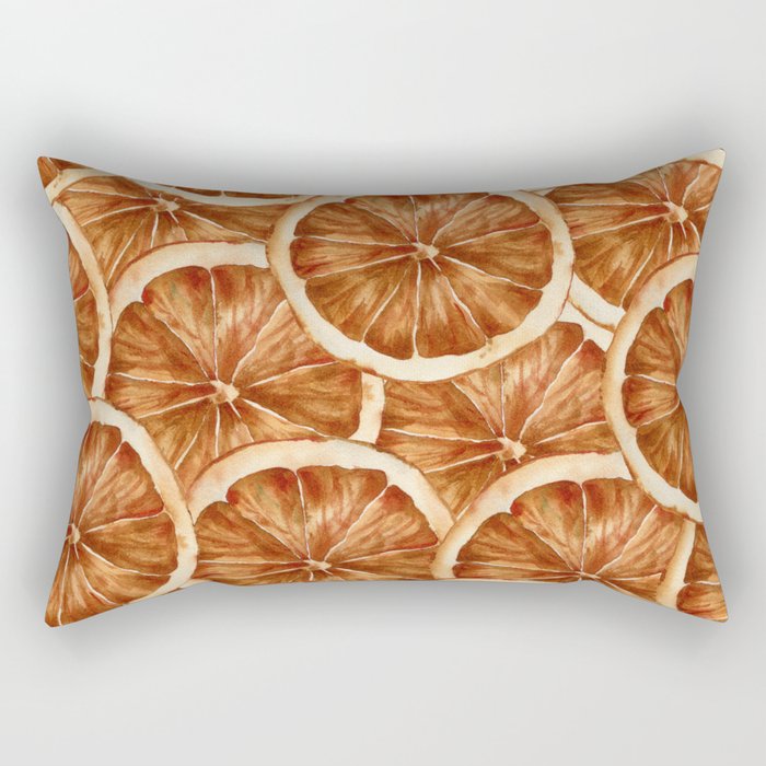 Watercolor, Festive Oranges Rectangular Pillow Gallery Image 2