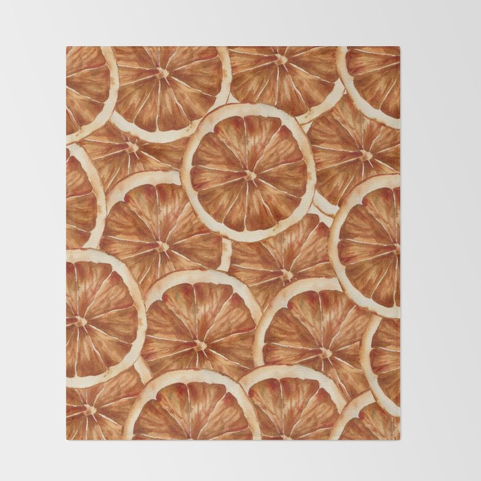 Watercolor, Festive Oranges Throw Blanket Gallery Image 2