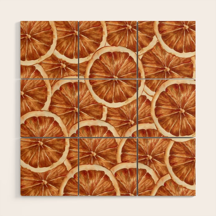 Watercolor, Festive Oranges Wood Wall Art Gallery Image 1