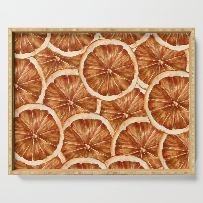 Watercolor, Festive Oranges Serving Tray Gallery Image 1