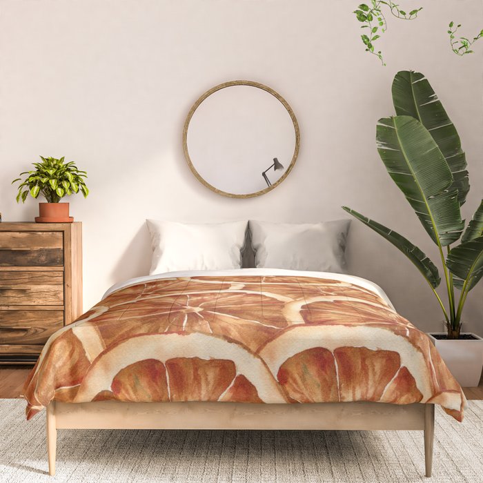 Watercolor, Festive Oranges Comforter Gallery Image 3