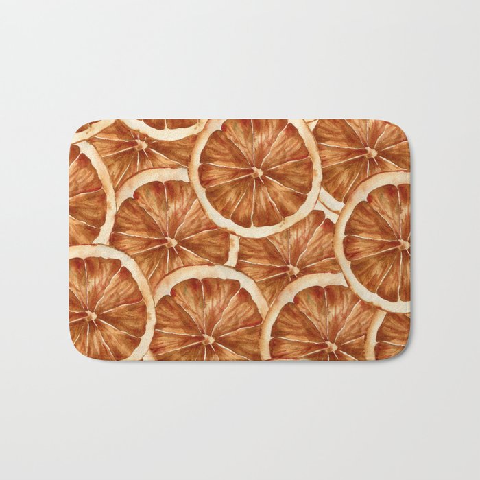 Watercolor, Festive Oranges Bath Mat Gallery Image 1