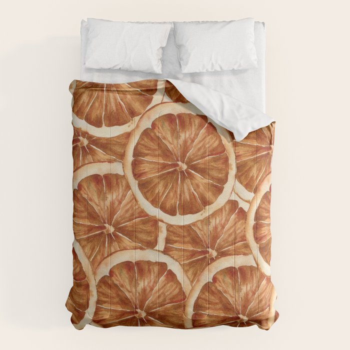 Watercolor, Festive Oranges Comforter Gallery Image 6