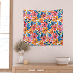 Tropical watercolor flower nature art pattern Wall Tapestry Gallery Image 2