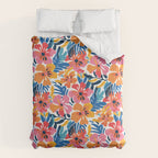 Tropical watercolor flower nature art pattern Comforter Gallery Image 6