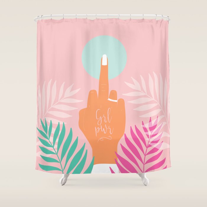 Grl Pwr #girlpower #feminist #society6 Shower Curtain Gallery Image 1
