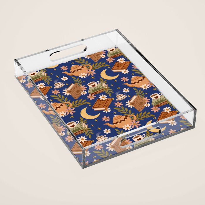 Cozy Evening In Blue Acrylic Tray Gallery Image 1