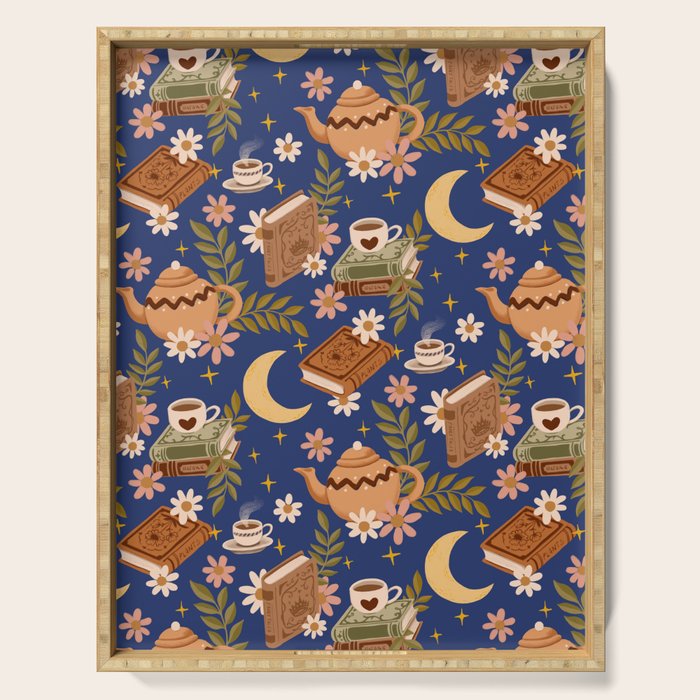 Cozy Evening In Blue Serving Tray Gallery Image 1