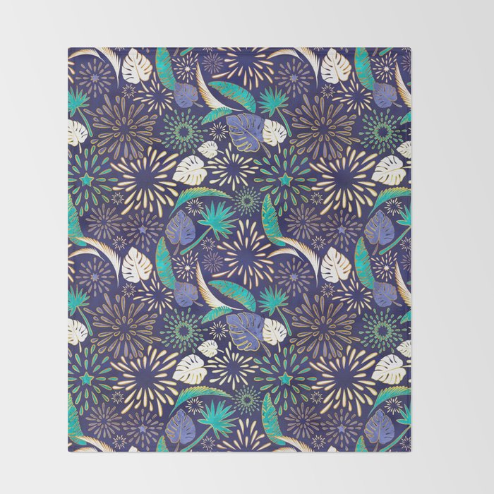 Tropical fireworks Throw Blanket Gallery Image 2