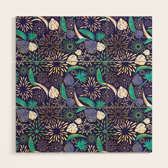 Tropical fireworks Wood Wall Art Gallery Image 1