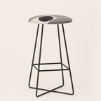 Abstraction_BLACK_LINE_DOT_POP_ART_Minimalism_004D Stool Gallery Image 1