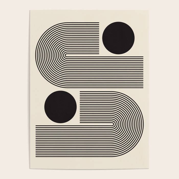 Abstraction_BLACK_LINE_DOT_POP_ART_Minimalism_004D Poster Gallery Image 1