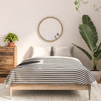 Abstraction_BLACK_LINE_DOT_POP_ART_Minimalism_004D Comforter Gallery Image 3