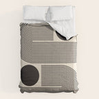Abstraction_BLACK_LINE_DOT_POP_ART_Minimalism_004D Comforter Gallery Image 6