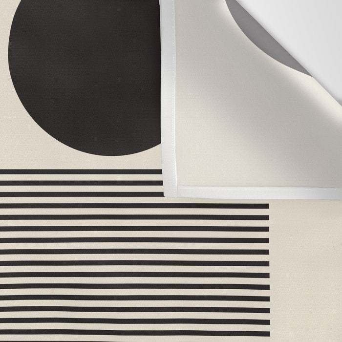 Abstraction_BLACK_LINE_DOT_POP_ART_Minimalism_004D Wall Tapestry Gallery Image 3
