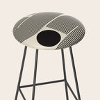 Abstraction_BLACK_LINE_DOT_POP_ART_Minimalism_004D Stool Gallery Image 2