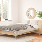 Abstraction_BLACK_LINE_DOT_POP_ART_Minimalism_004D Duvet Cover Gallery Image 2