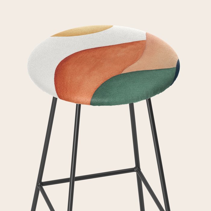 Colorful Abstract Mountains Stool Gallery Image 2