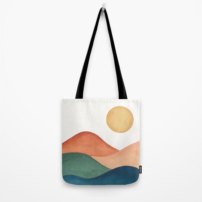 Colorful Abstract Mountains Tote Bag Gallery Image 2