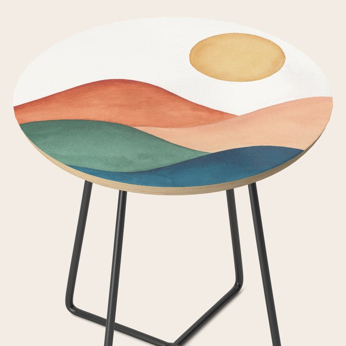 Colorful Abstract Mountains Side Table Gallery Image 2