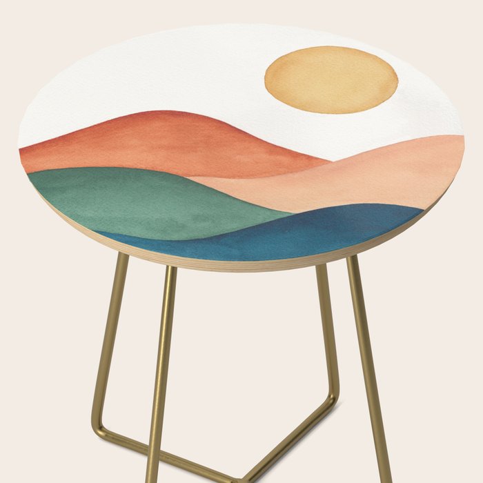 Colorful Abstract Mountains Side Table Gallery Image 2