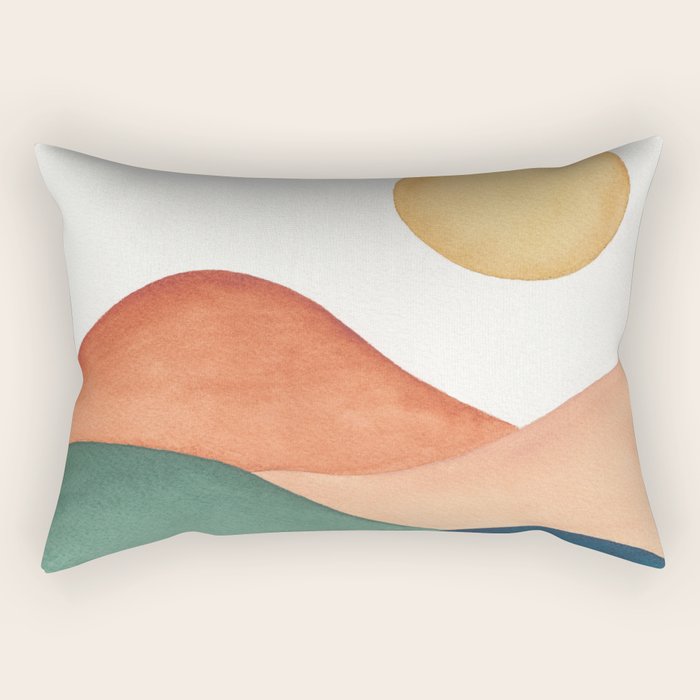 Colorful Abstract Mountains Rectangular Pillow Gallery Image 2