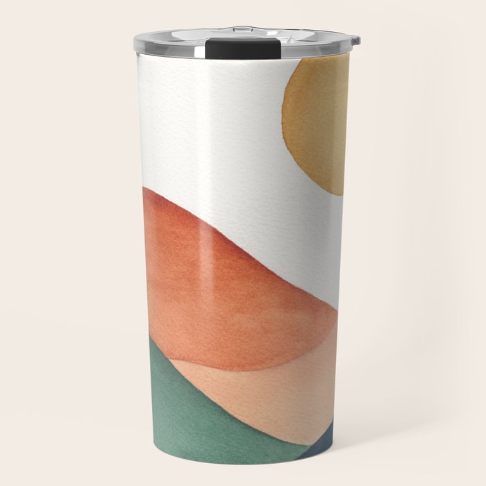 Colorful Abstract Mountains Travel Mug Gallery Image 1