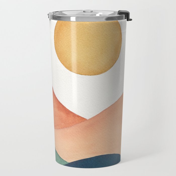 Colorful Abstract Mountains Travel Mug Gallery Image 2