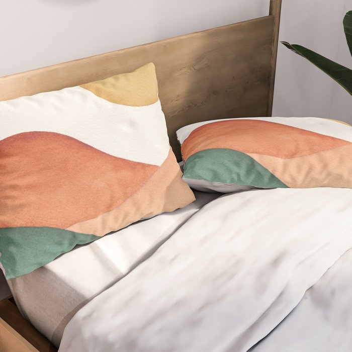 Colorful Abstract Mountains Pillow Sham Gallery Image 2
