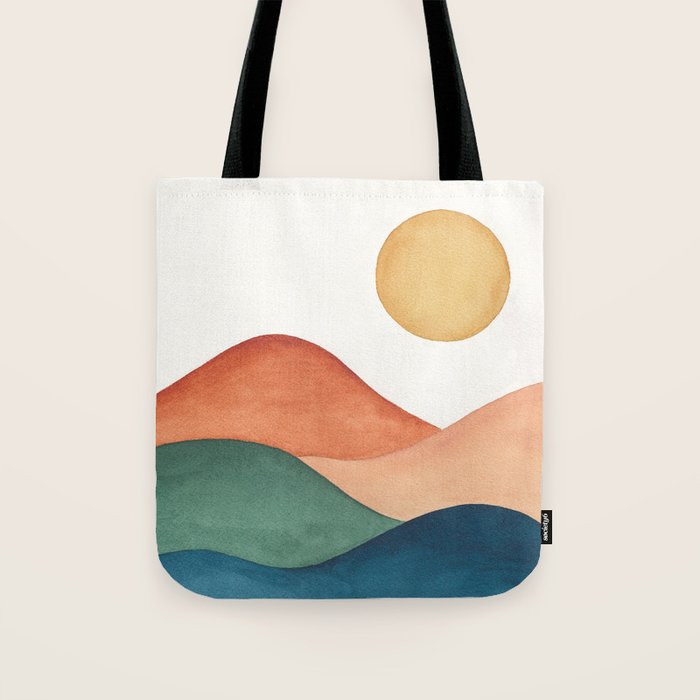 Colorful Abstract Mountains Tote Bag Gallery Image 1