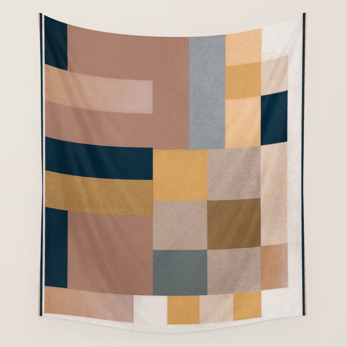 Modern Abstraction Mocha Mousse 4 Wall Tapestry Gallery Image 4