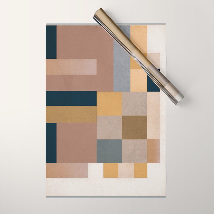 Modern Abstraction Mocha Mousse 4 Wrapping Paper Gallery Image 1
