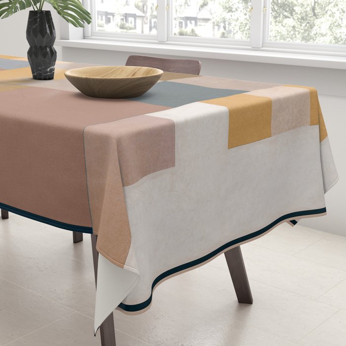 Modern Abstraction Mocha Mousse 4 Tablecloth Gallery Image 3