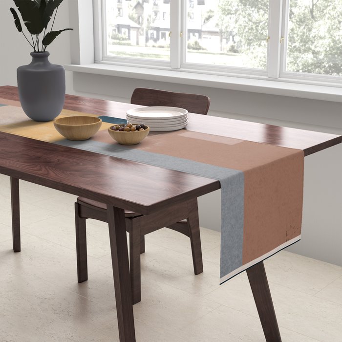 Modern Abstraction Mocha Mousse 4 Table Runner Gallery Image 2