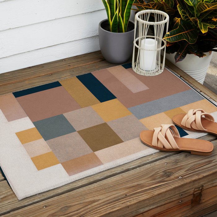 Modern Abstraction Mocha Mousse 4 Outdoor Rug Gallery Image 2