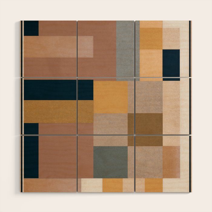 Modern Abstraction Mocha Mousse 4 Wood Wall Art Gallery Image 1