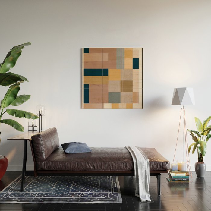 Modern Abstraction Mocha Mousse 4 Wood Wall Art Gallery Image 2