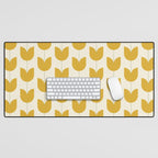Spring Tulips II Yellow Mid Century Flowers Desk Mat Gallery Image 1