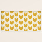 Spring Tulips II Yellow Mid Century Flowers Desk Mat Gallery Image 3
