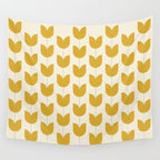Spring Tulips II Yellow Mid Century Flowers Wall Tapestry Gallery Image 4