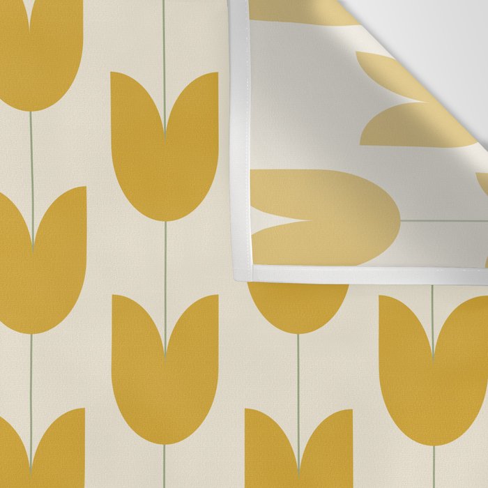 Spring Tulips II Yellow Mid Century Flowers Wall Tapestry Gallery Image 3