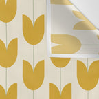 Spring Tulips II Yellow Mid Century Flowers Wall Tapestry Gallery Image 3