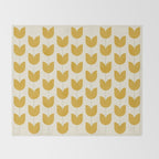 Spring Tulips II Yellow Mid Century Flowers Throw Blanket Gallery Image 2