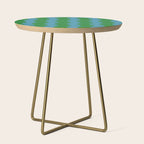 Retro Groovy Waves - Blue and Green Side Table Gallery Image 1