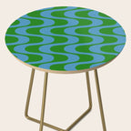 Retro Groovy Waves - Blue and Green Side Table Gallery Image 2