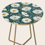 Drippy Daisy Dreamscape - White on Teal Side Table Gallery Image 2